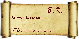 Barna Kasztor névjegykártya